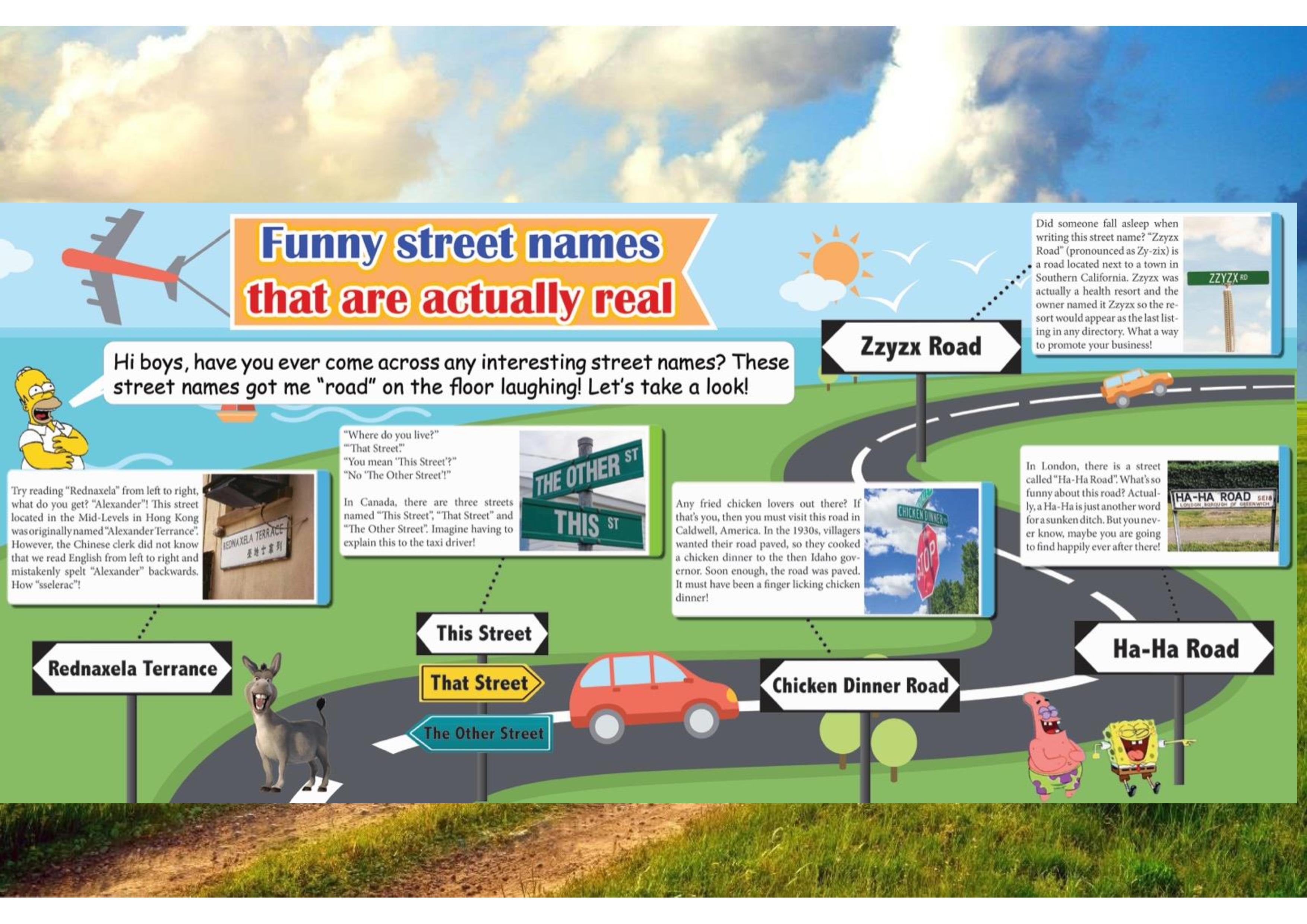 The Way: Funny Street Names That Are Actually Real! - English @ YWPS